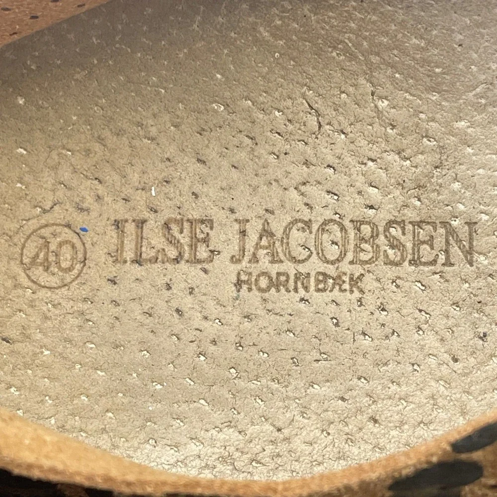 Ilse Jacobsen Tulip Leopard Print‎ Slip On Loafers Womens EU 40 Tan Black